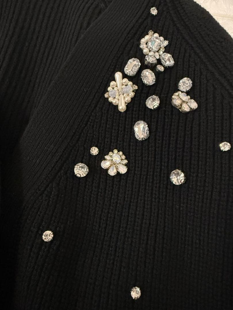 BEATRICE ベアトリス ビジュー装飾ニットカーディガン 新品タグ付