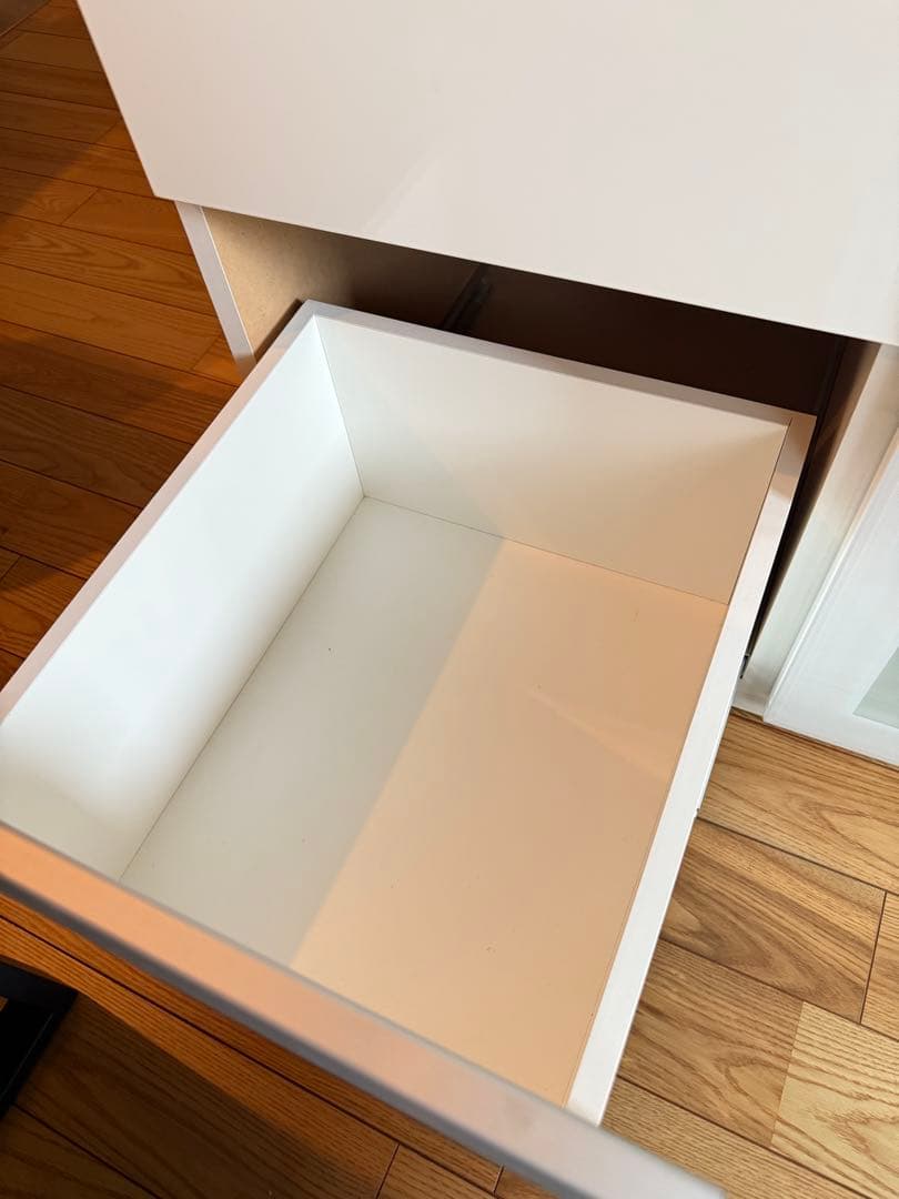 NITORI キッチンカウンター レンジボード 食器棚 ガラス板 ホワイト 傷有