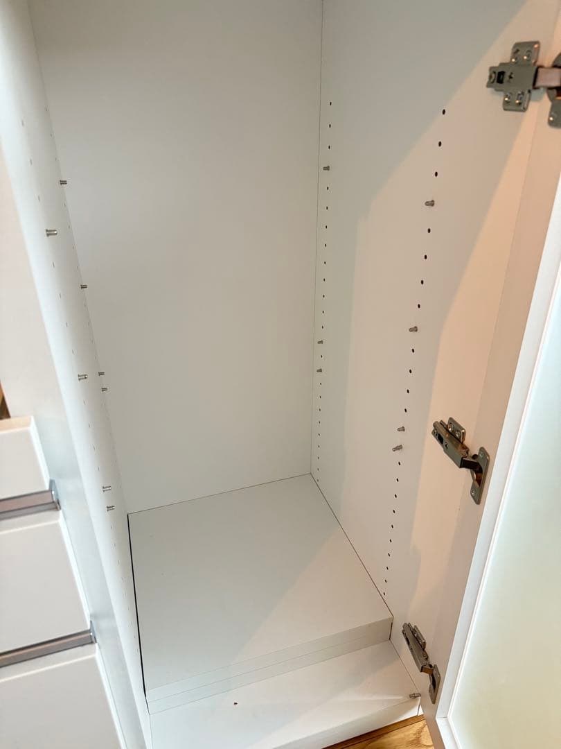 NITORI キッチンカウンター レンジボード 食器棚 ガラス板 ホワイト 傷有