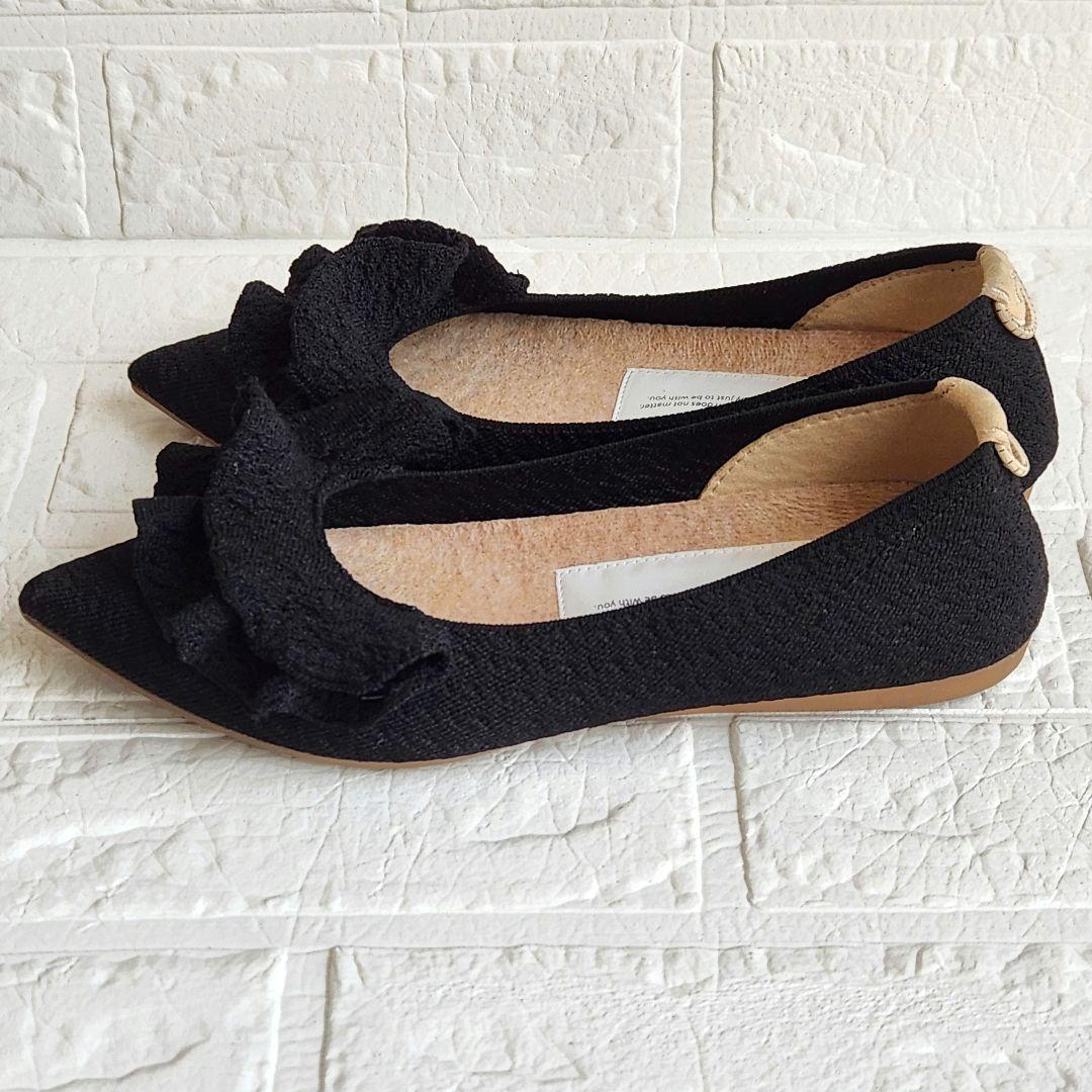 öffen pointed-FRIN❣️オッフェン フラットシューズ 39 黒