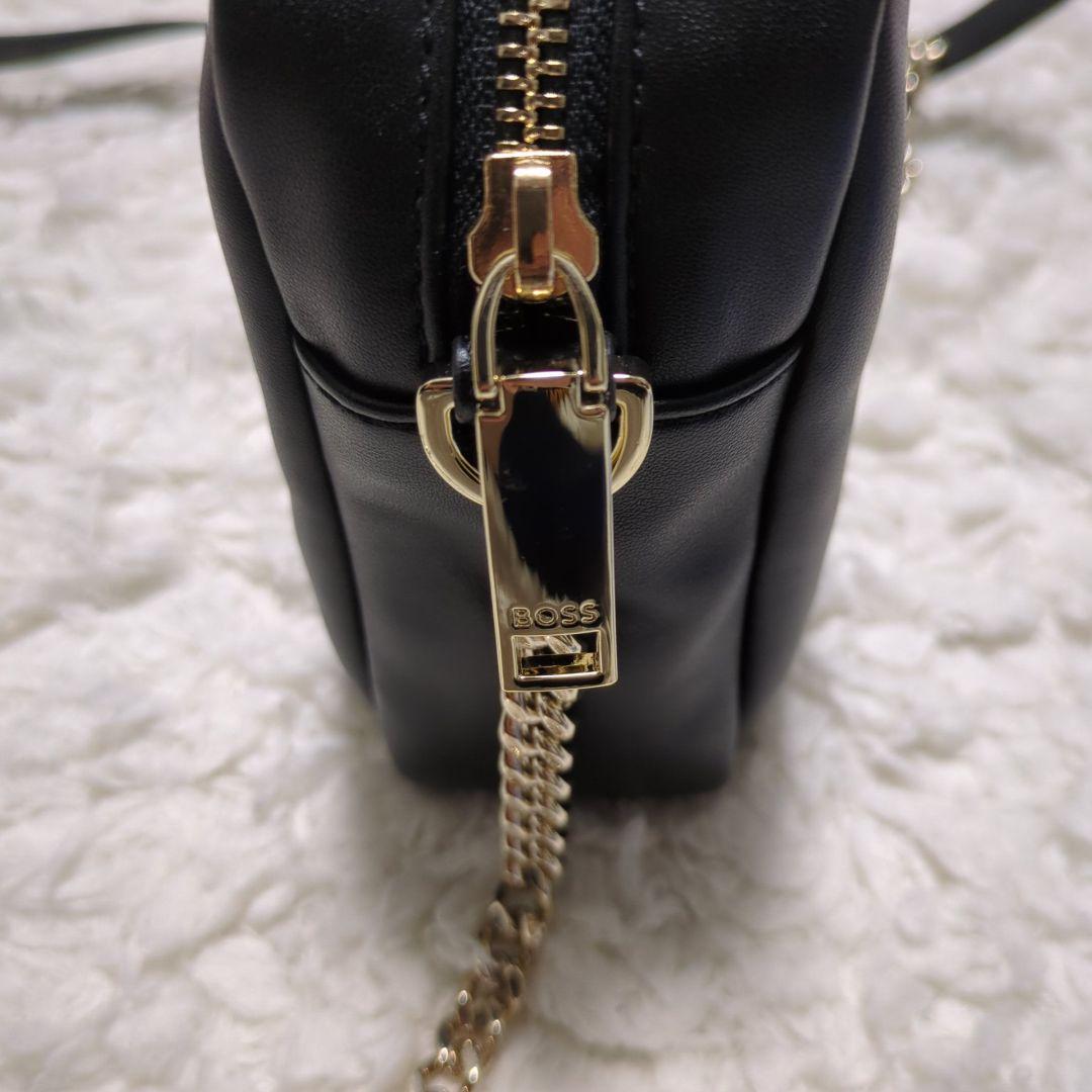 美品◆HUGO BOSS◆2WAY キルティング チェーン ショルダーバッグ 黒