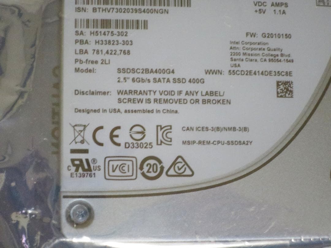 新品未開封 Intel SSD DC S3710 Series 400GB