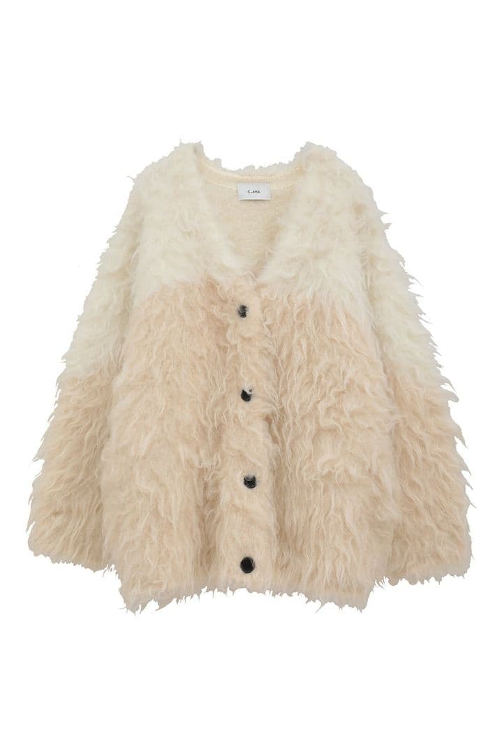 ぷ*様 CLANE BI COLOR SHAGGY KNIT CARDIGAN