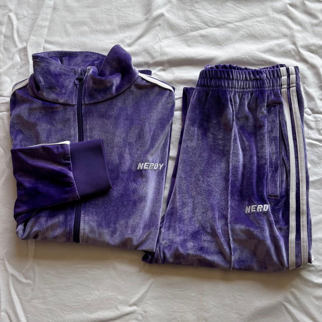NERDY ノルディ ベロア セットアップ パープル S