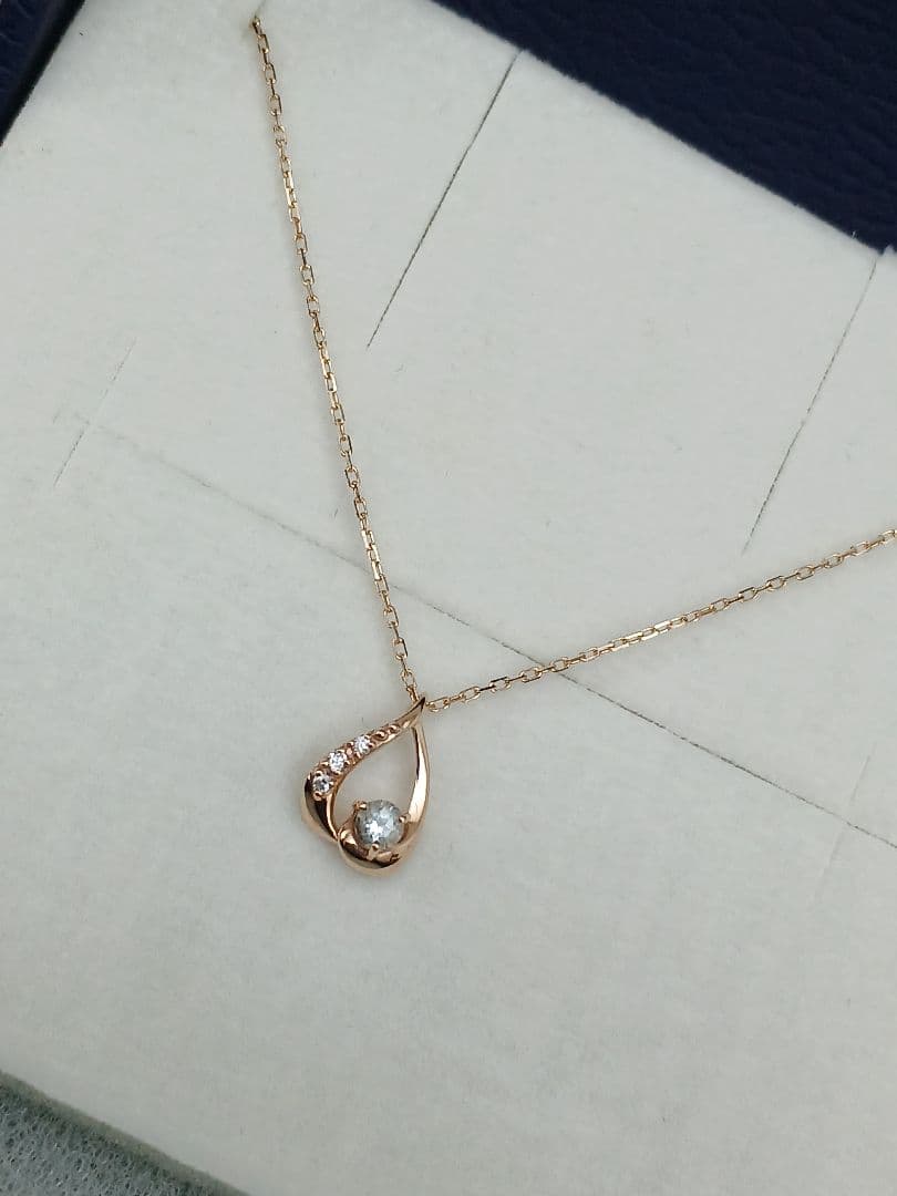 【kazyukazyu】ヴァンドーム青山☆K10☆アクアマリン☆ネックレス