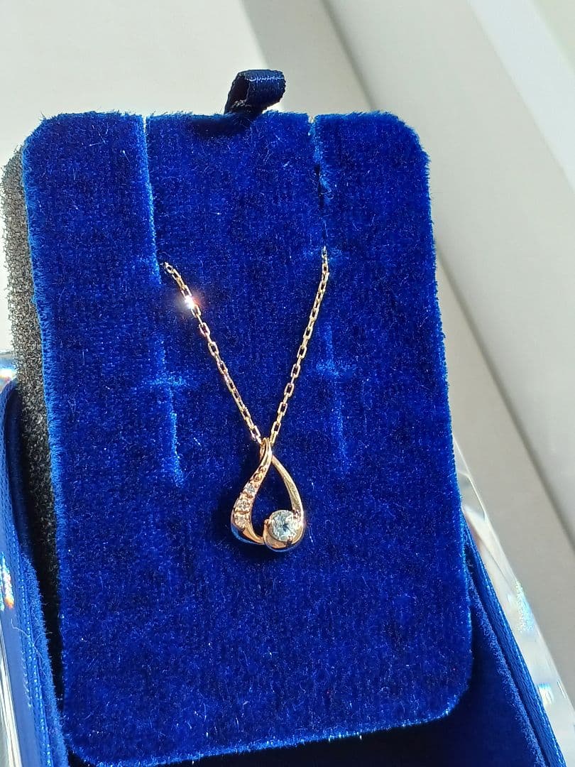 【kazyukazyu】ヴァンドーム青山☆K10☆アクアマリン☆ネックレス