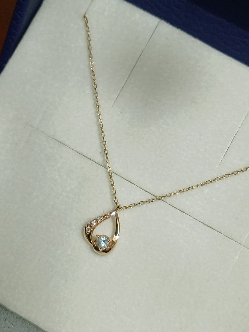 【kazyukazyu】ヴァンドーム青山☆K10☆アクアマリン☆ネックレス