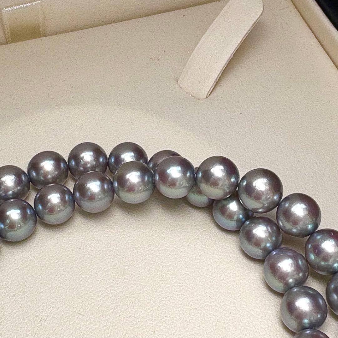大珠✨TASAKI タサキ　あこや本真珠ネックレス　ブルーグレー　7.5-8mm