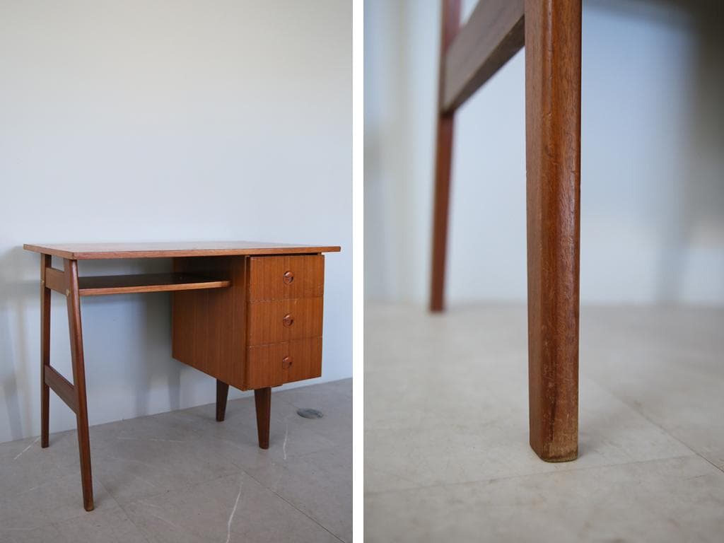 英国アンティーク古木デスク/作業台/勉強机/木製テーブル/オフィス(90-248