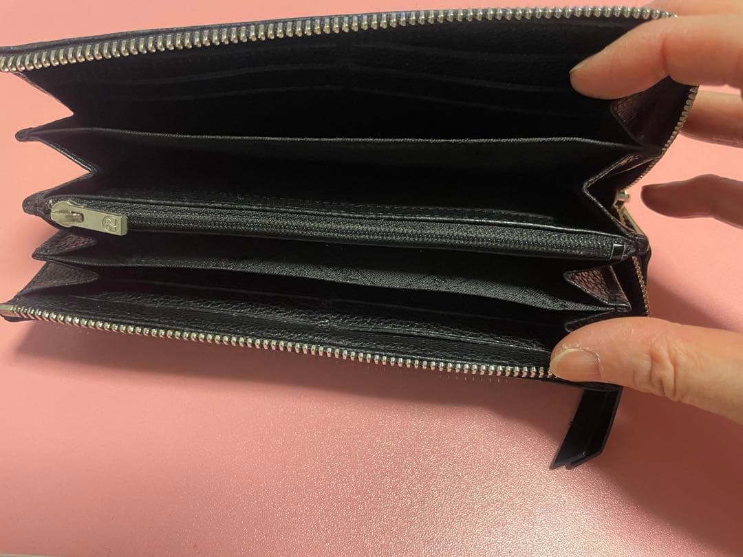 ロンシャンL字ファスナー長財布ブラック