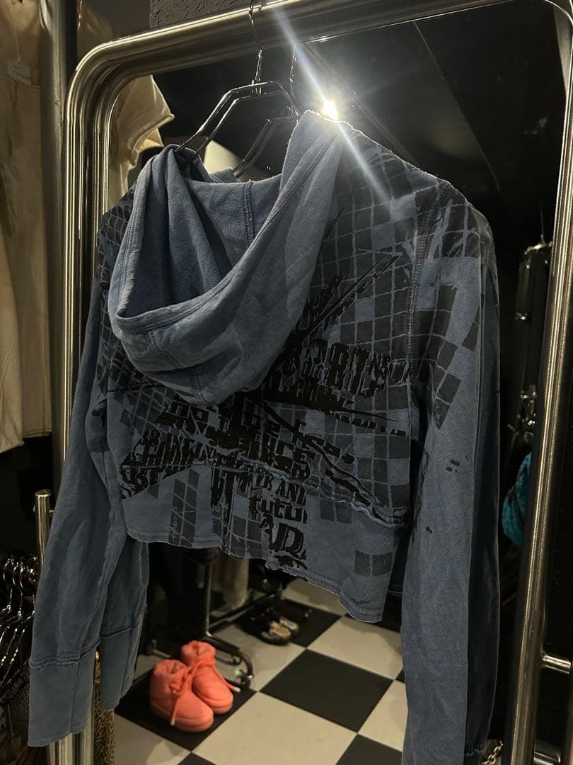 Y2K ピチ　短丈ジップアップパーカー　キラキラ　ホースデザイン　ギャル