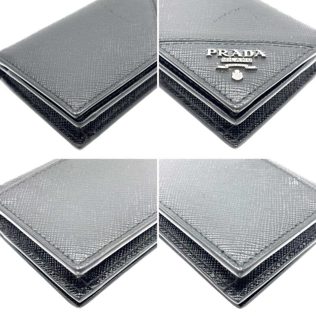 【極美品・RFIDモデル】プラダ 名刺入れ サフィアーノレザー メンズ 黒