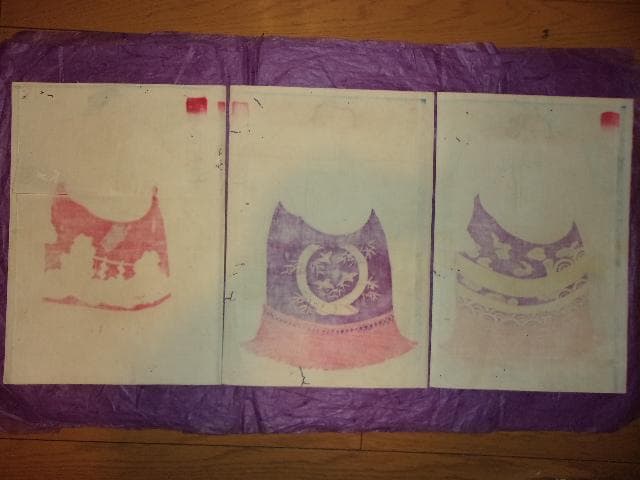 相撲 明治時代 浮世絵３枚「「大関剣山＆横綱大砲＆横綱小錦」