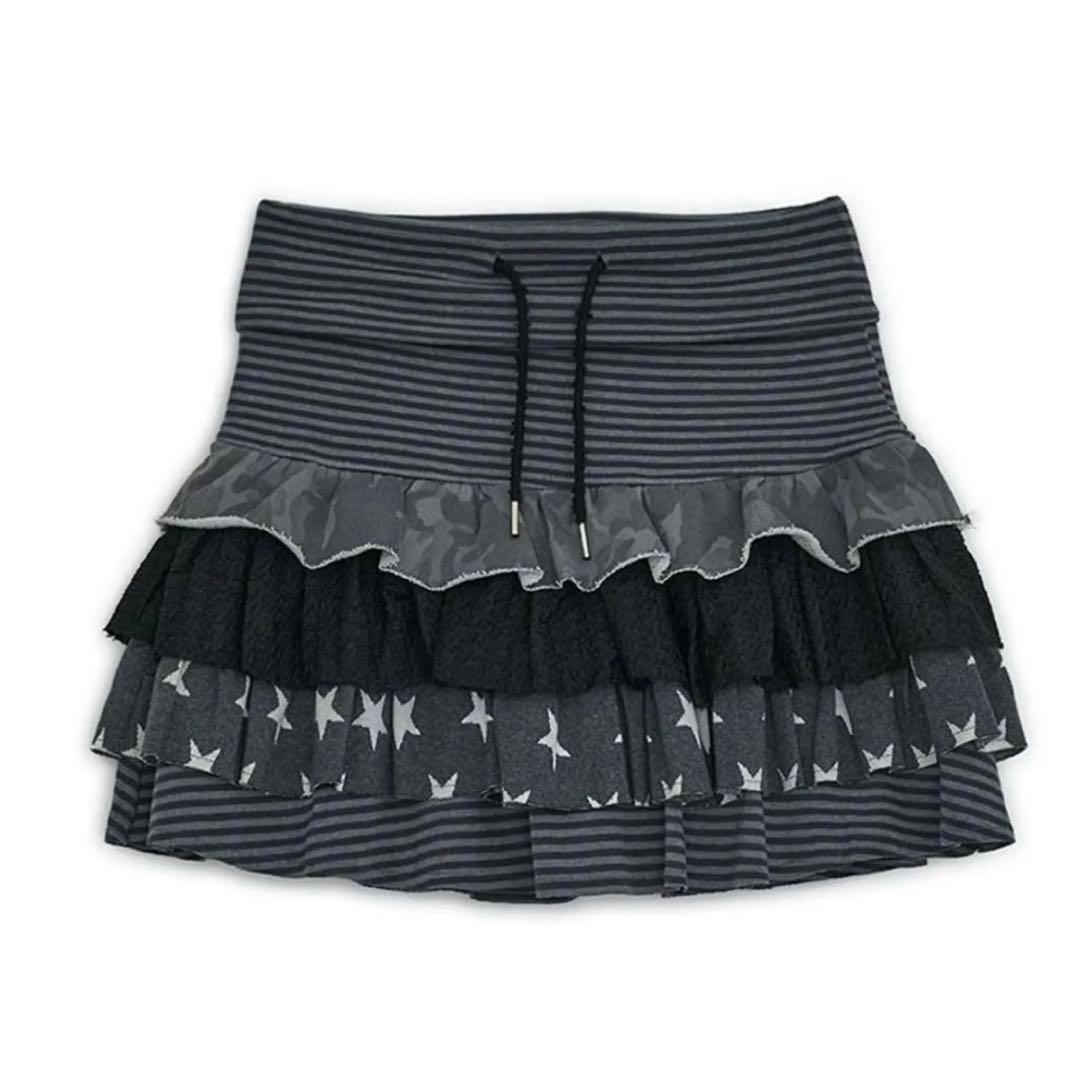 HUG YOUR SKIN レイヤードスカート 平成レトロ Y2K