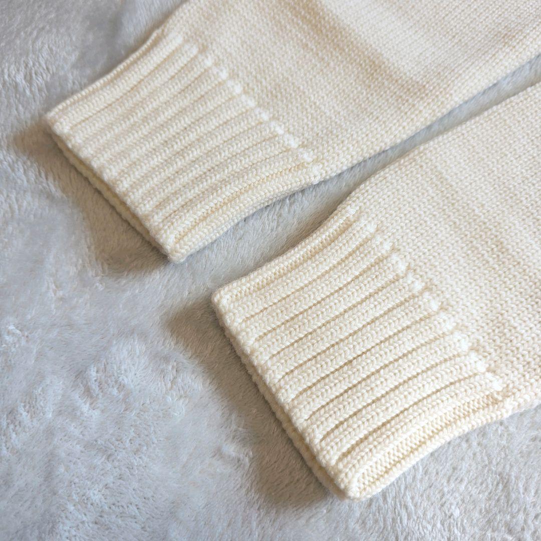 美品 ZANONE ラグランスリーブ アイボリー セーター 50 クルーネック