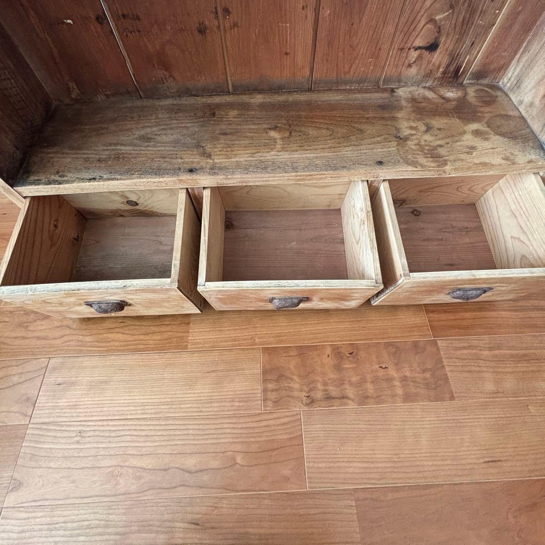 古道具　5段本棚 飾り棚　引き出し付き