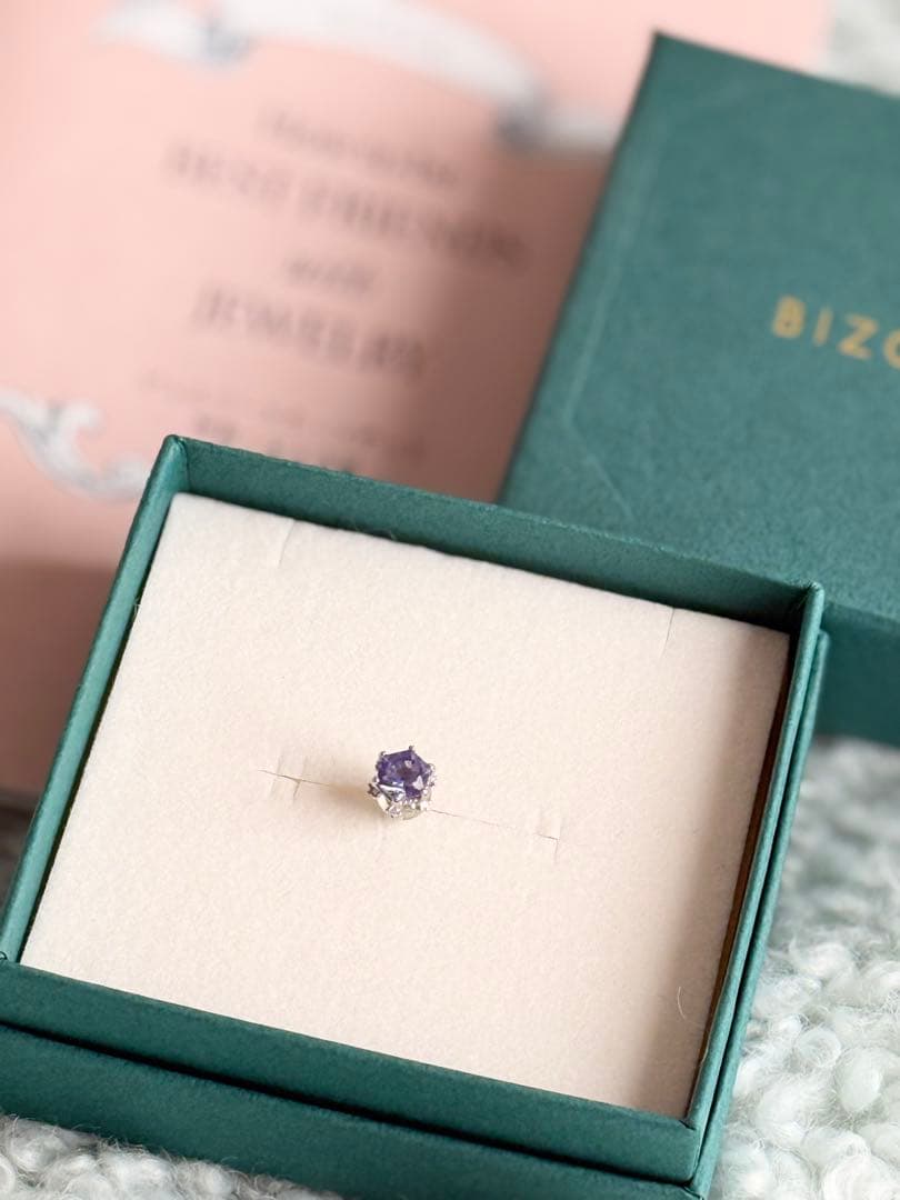 BIZOUXタンザナイト⭐︎ダイヤモンド⭐︎プラチナ900ピアス　イルネージュ