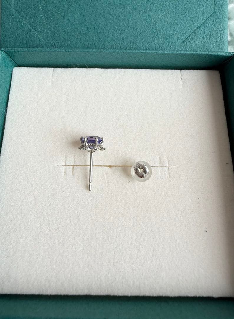 BIZOUXタンザナイト⭐︎ダイヤモンド⭐︎プラチナ900ピアス　イルネージュ