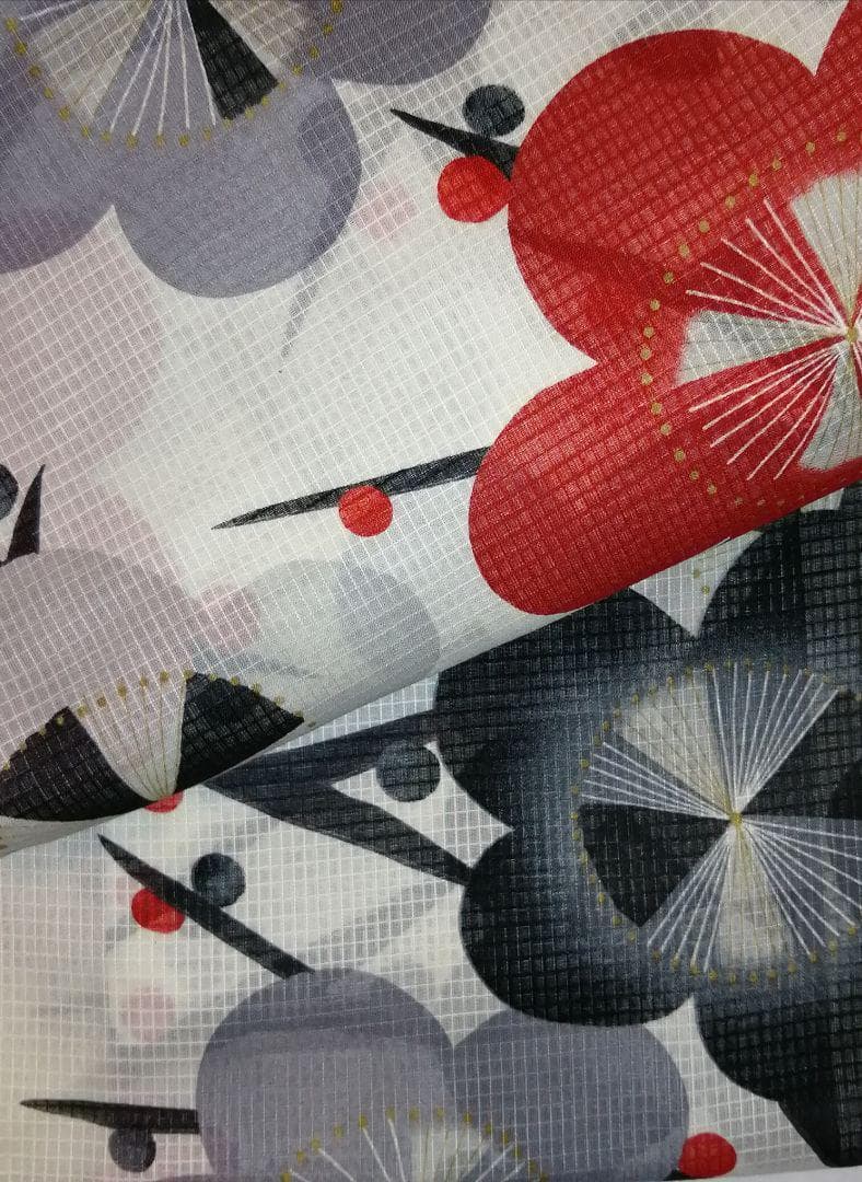 わん★ 芸艸堂 UNSODO ブランド浴衣.生成り地.梅柄.黒灰.綿紅梅★