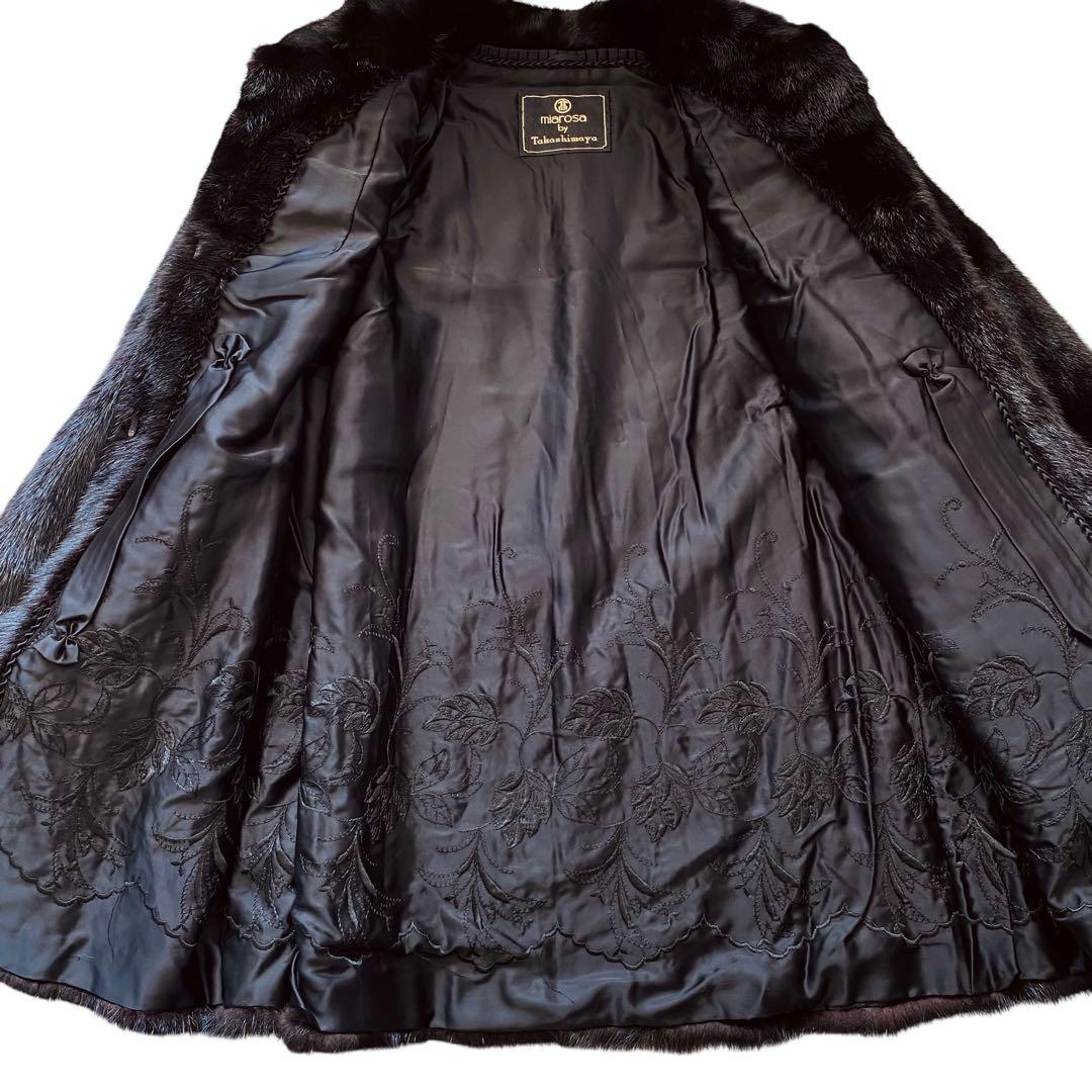 MIAROSA ミアロサ ブラックミンク コート 大きいサイズ13-15号
