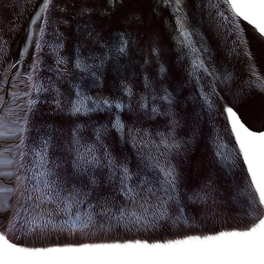 MIAROSA ミアロサ ブラックミンク コート 大きいサイズ13-15号