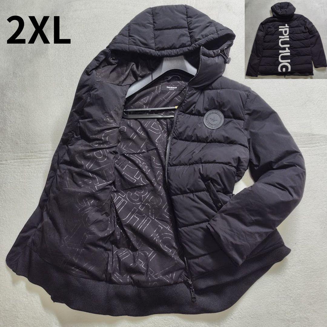 現行　2XL　ウノ ピゥ ウノ ウグァーレ トレ　ダウン　ワッペン　ビッグロゴ