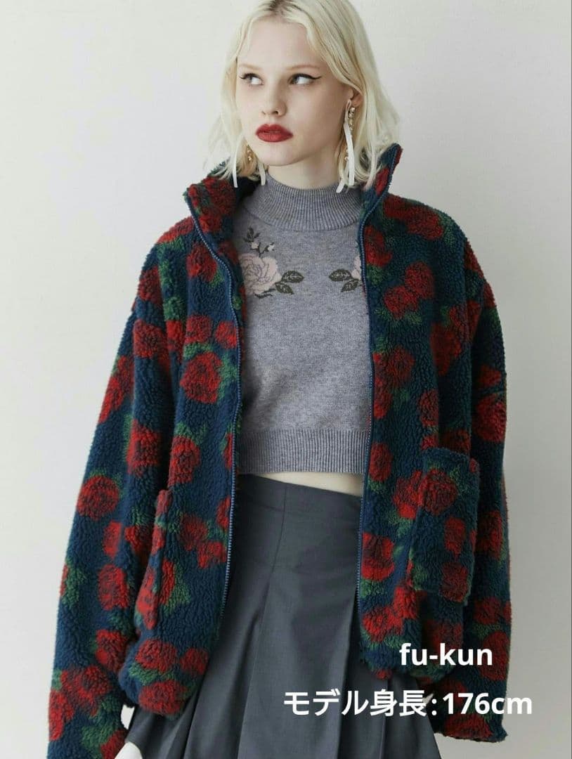 【新品・未開封】 jouetie ジュエティ パターンボアジャケット ネイビー