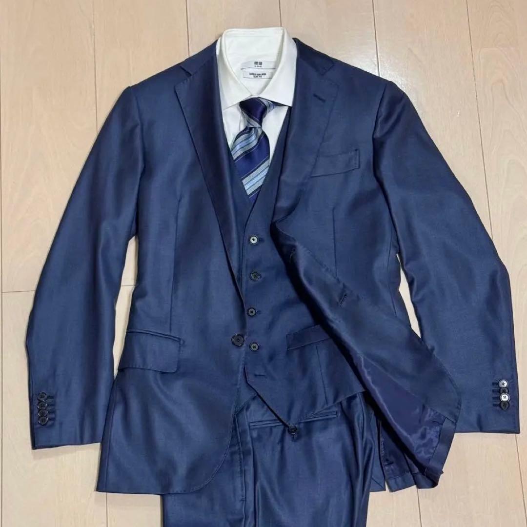 シップス SHIPS Loro Piana 3ピース スーツ シルク混