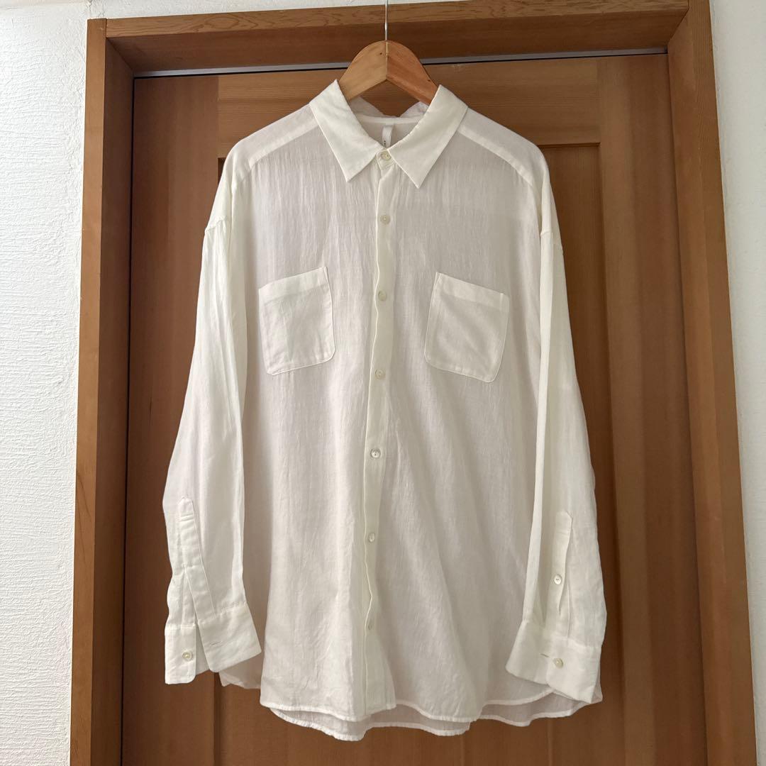 PRISTINE プリスティン カルゼ2wayシャツ ホワイト 長袖 コットン