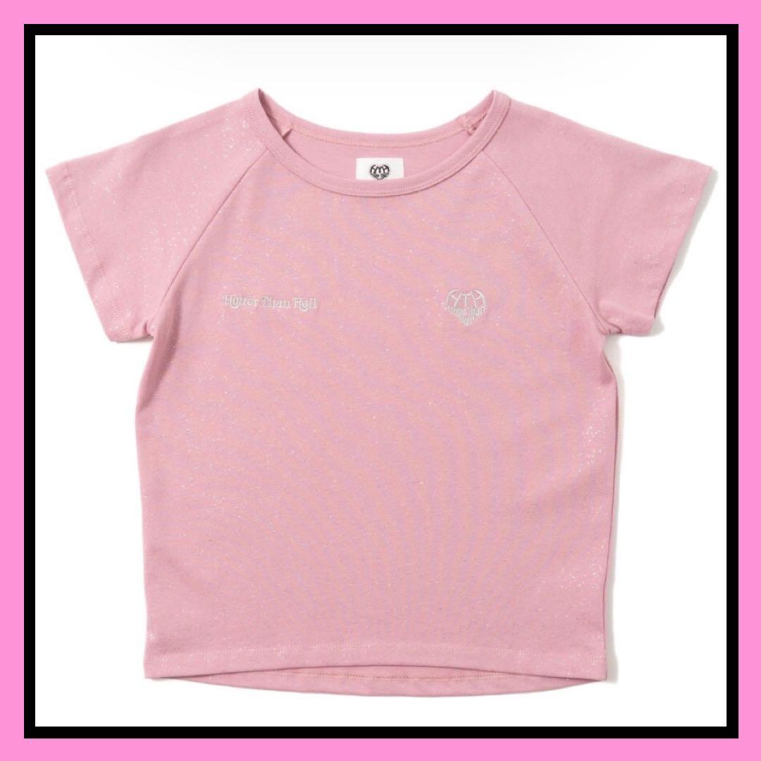 HTH glitter cropped tee ピンク