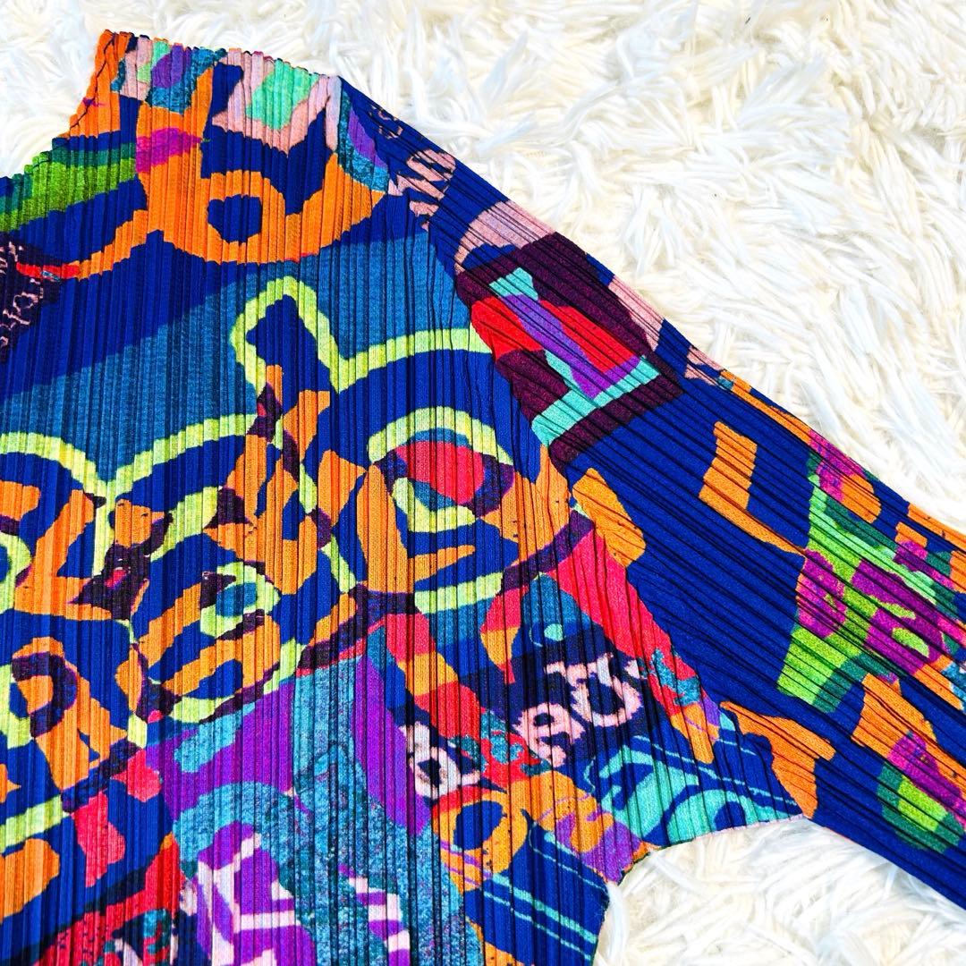 プリーツプリーズ グラフィックアート カットソー 長袖 イッセイミヤケ