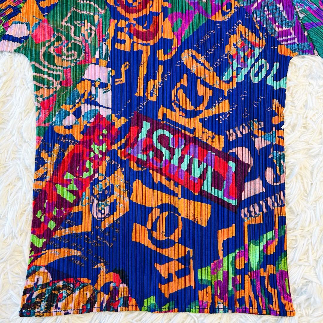 プリーツプリーズ グラフィックアート カットソー 長袖 イッセイミヤケ