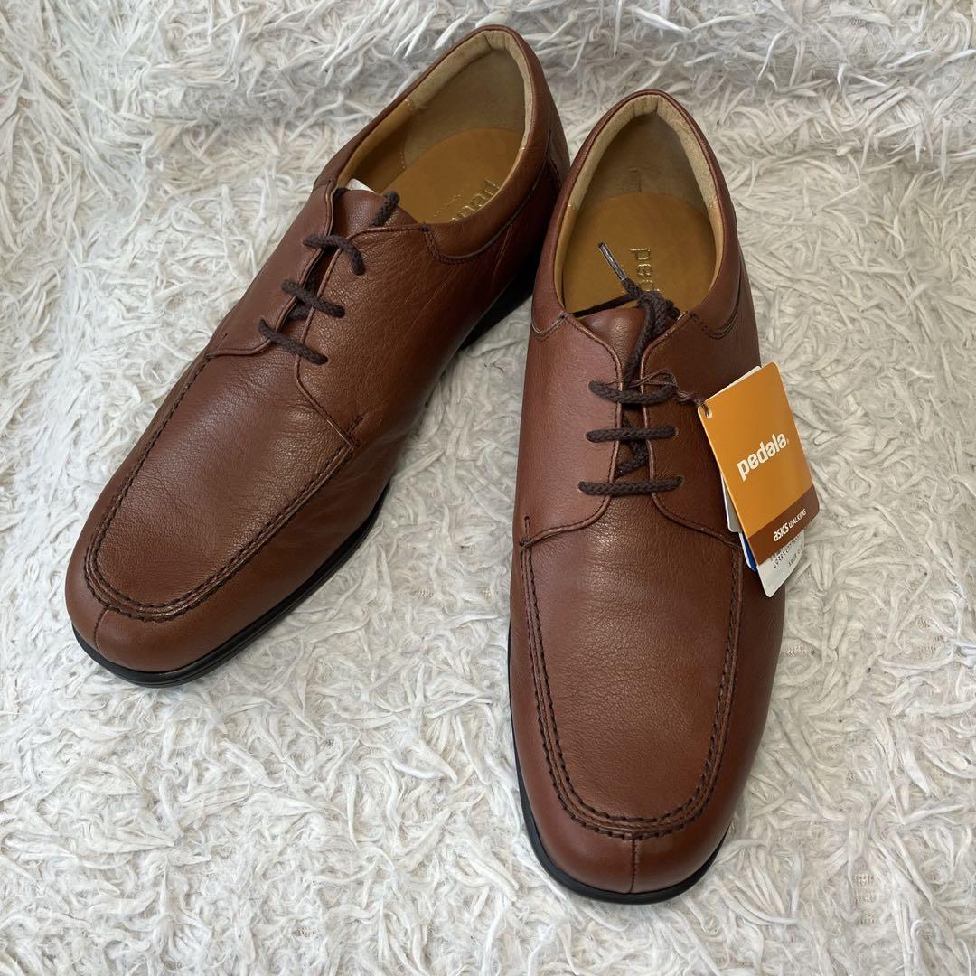 ◎新品タグ付き ペダラ レザー27.0cm 3E ブラウン 撥水 日本製 1