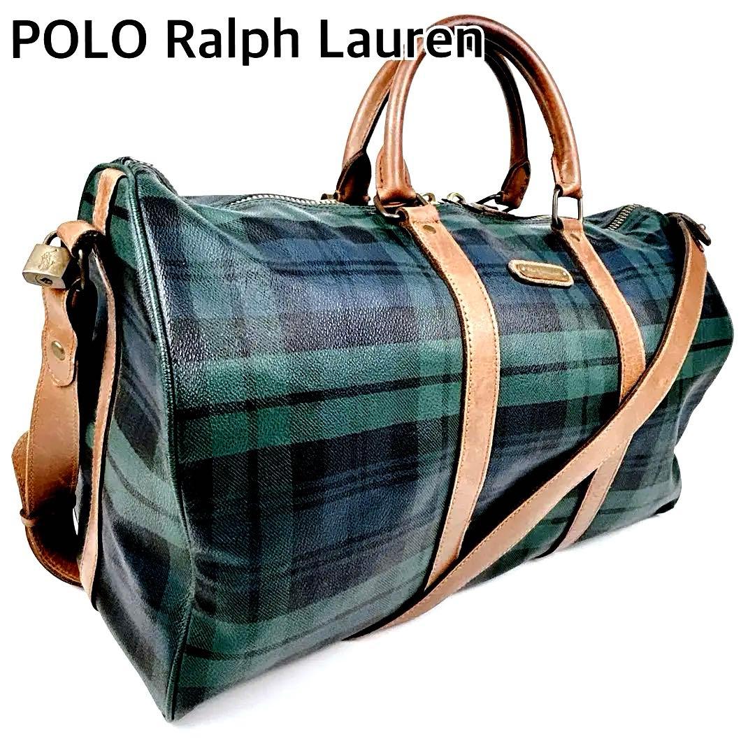 大容量　ポロラルフローレン　ボストンバック　2WAY 肩掛け　ブラックウォッチ