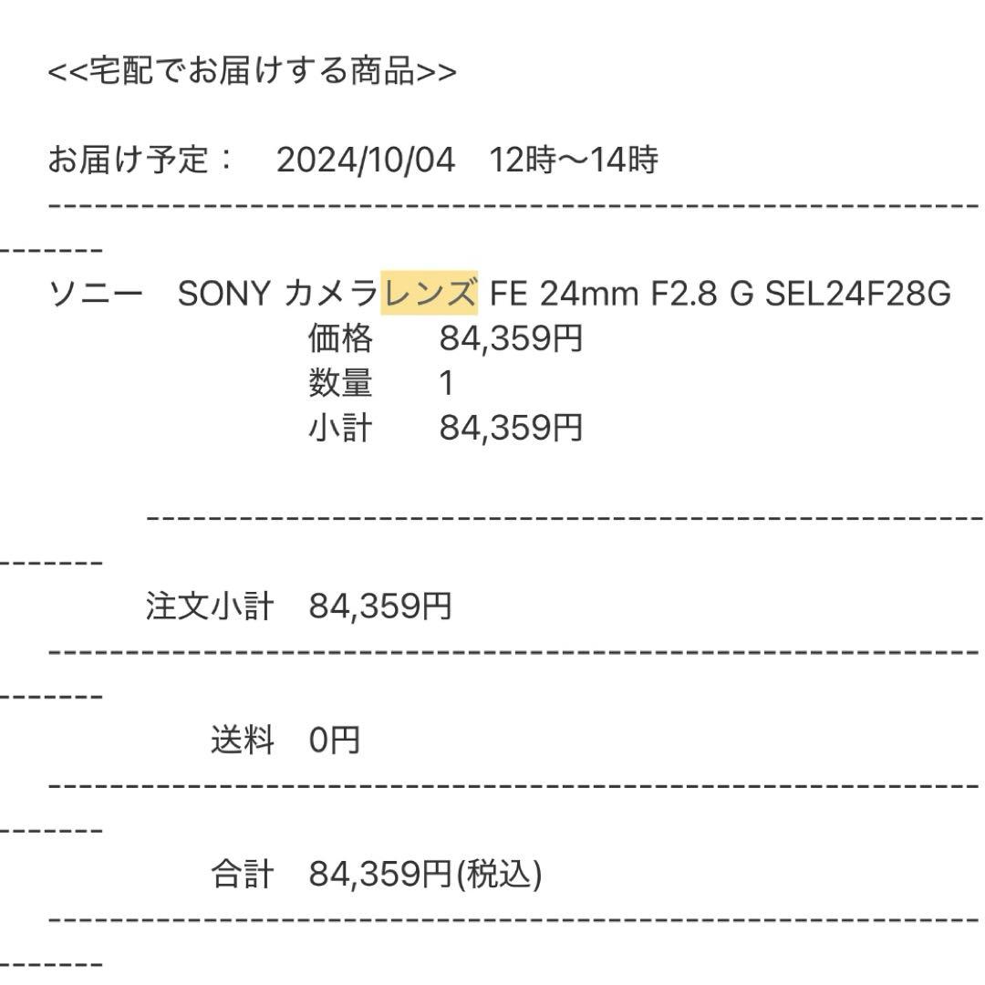 SONY FE 24mm F2.8 G SEL24F28G レンズ 単焦点