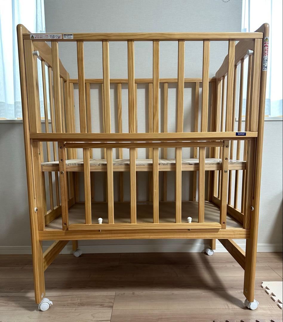 【KATOJI（カトージ）】ハイシートミニベッド（ナチュラル）