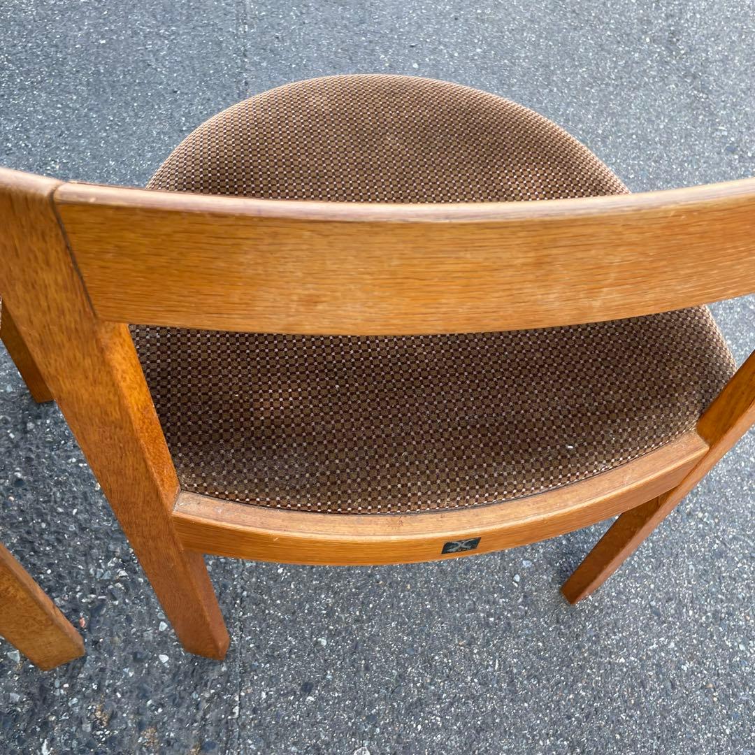 ① 天童木工　TENDO ベロア素材　木製　椅子　2脚ダイニング　コレクション