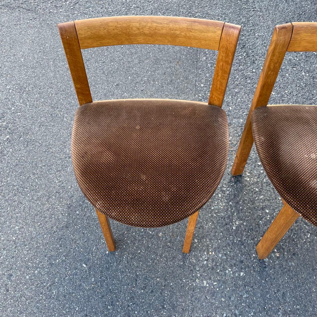 ① 天童木工　TENDO ベロア素材　木製　椅子　2脚ダイニング　コレクション