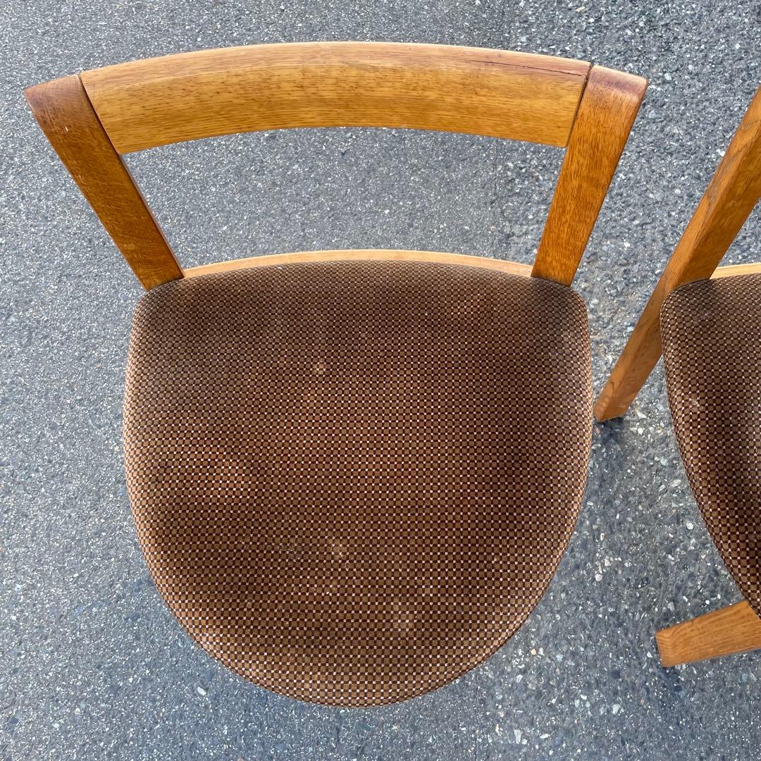 ① 天童木工　TENDO ベロア素材　木製　椅子　2脚ダイニング　コレクション