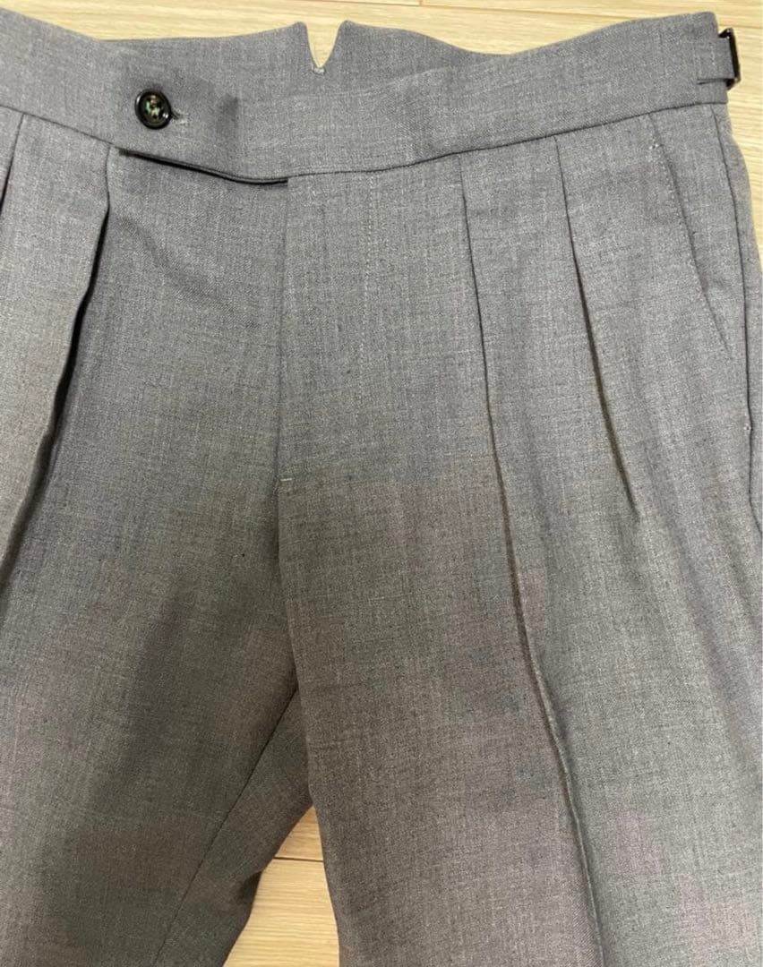 ピ*ロ様 BERWICH グレー ツープリーツスラックス　46