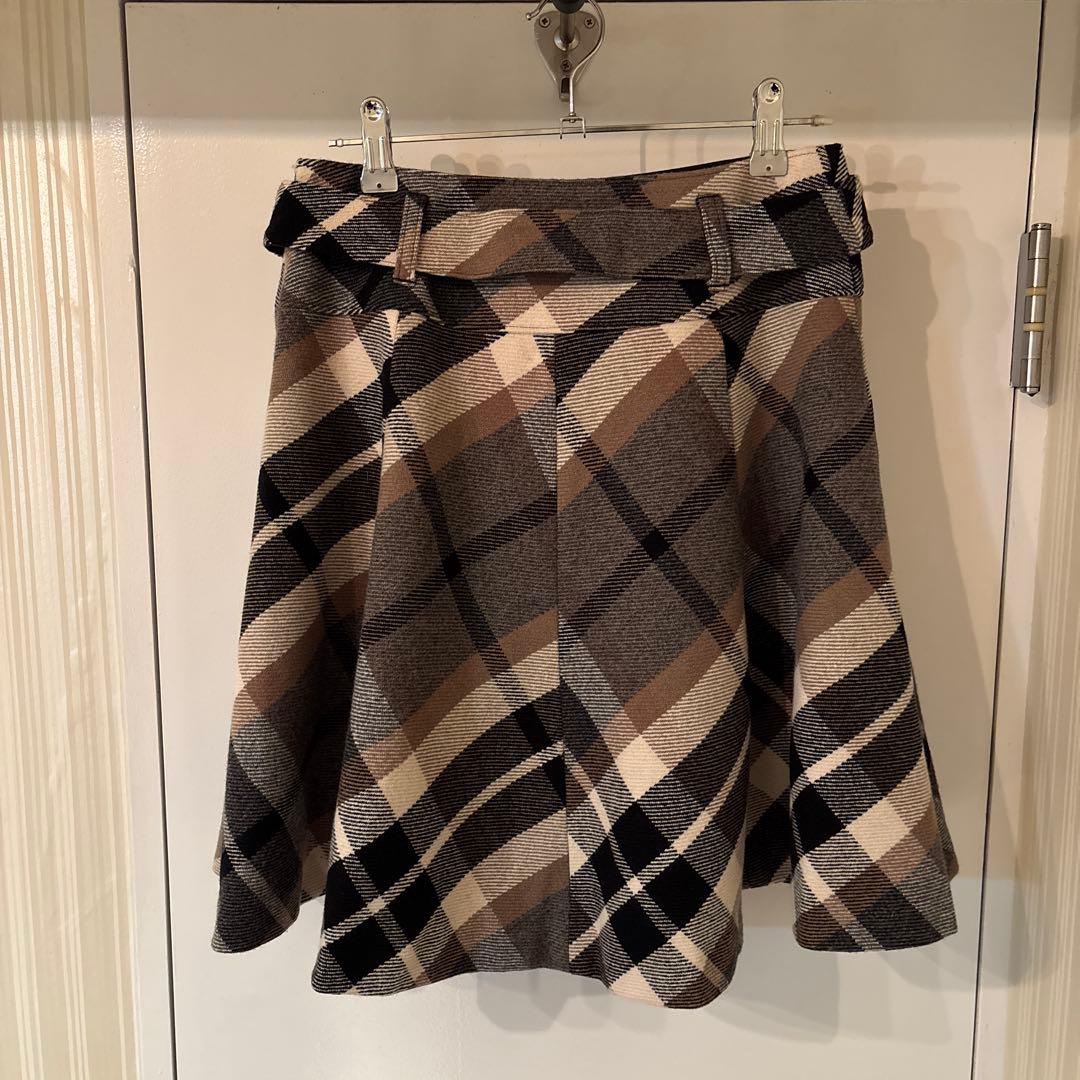 Burberry BLUELABELチェック柄 フレアスカート