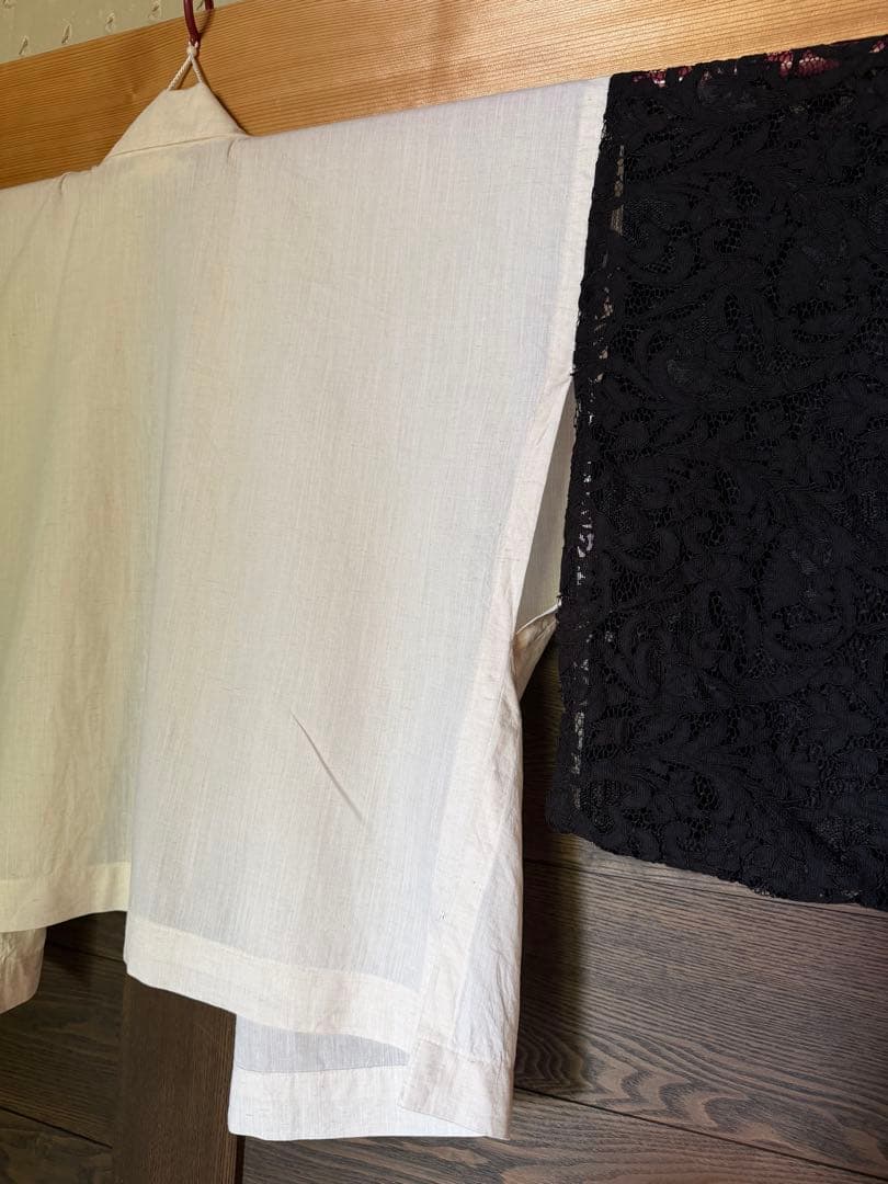 DOUBLEMAISONドゥーブルメゾン レース二部式襦袢 (クロ)