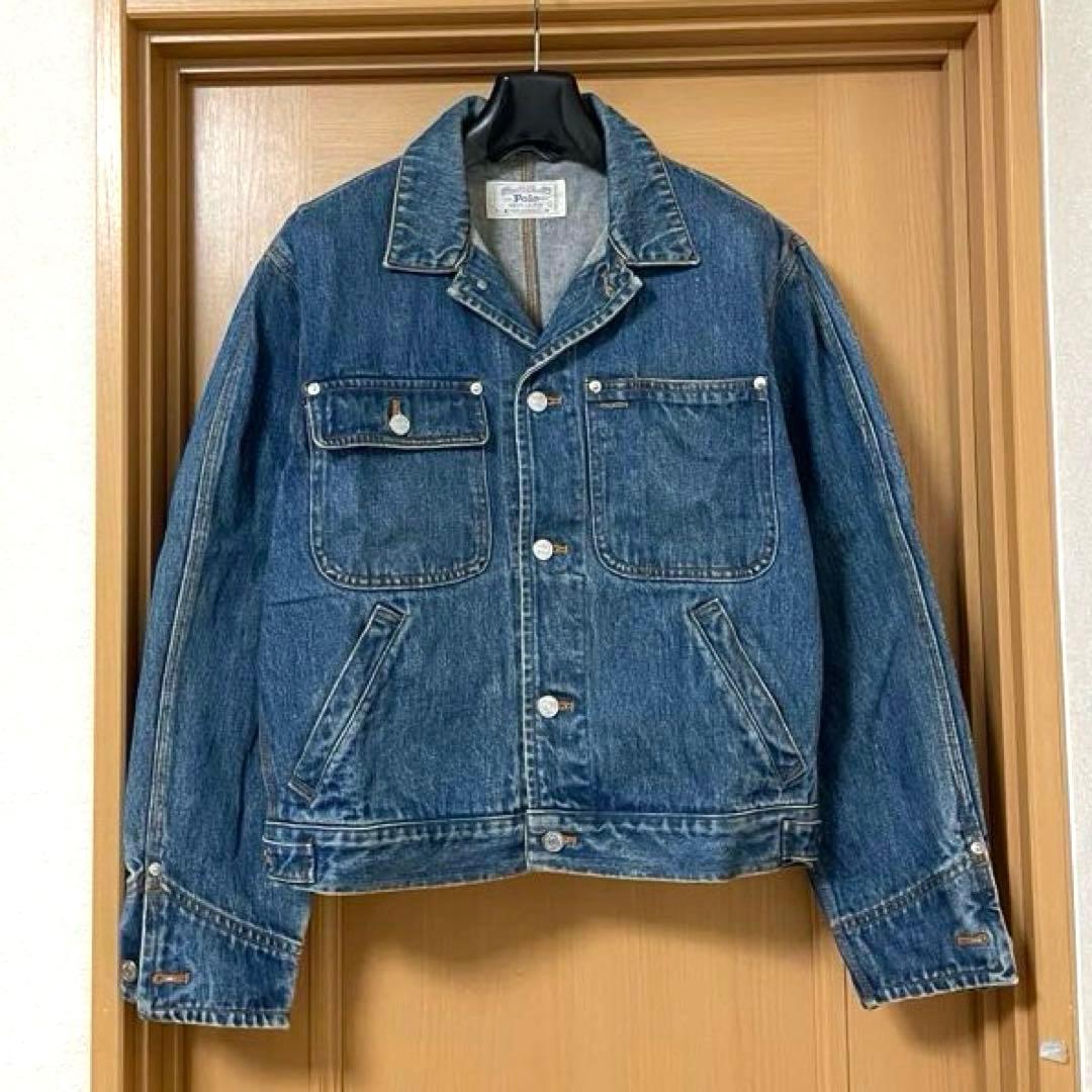 ポロ ラルフローレン ビンテージ 90s 白タグ デニム トラッカー ジャケット