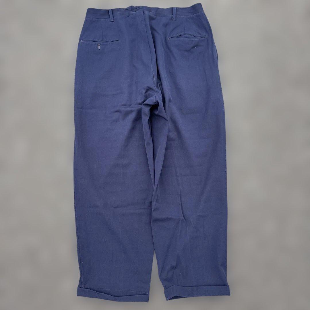 50s vintage wool gabardine slacks ナス紺