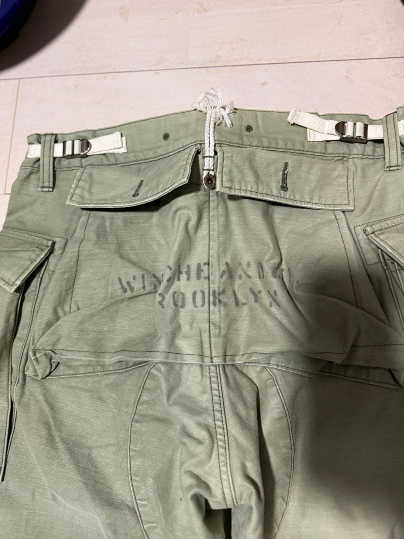 Winiche & Co. バックサテン モンキーパンツ L フェード