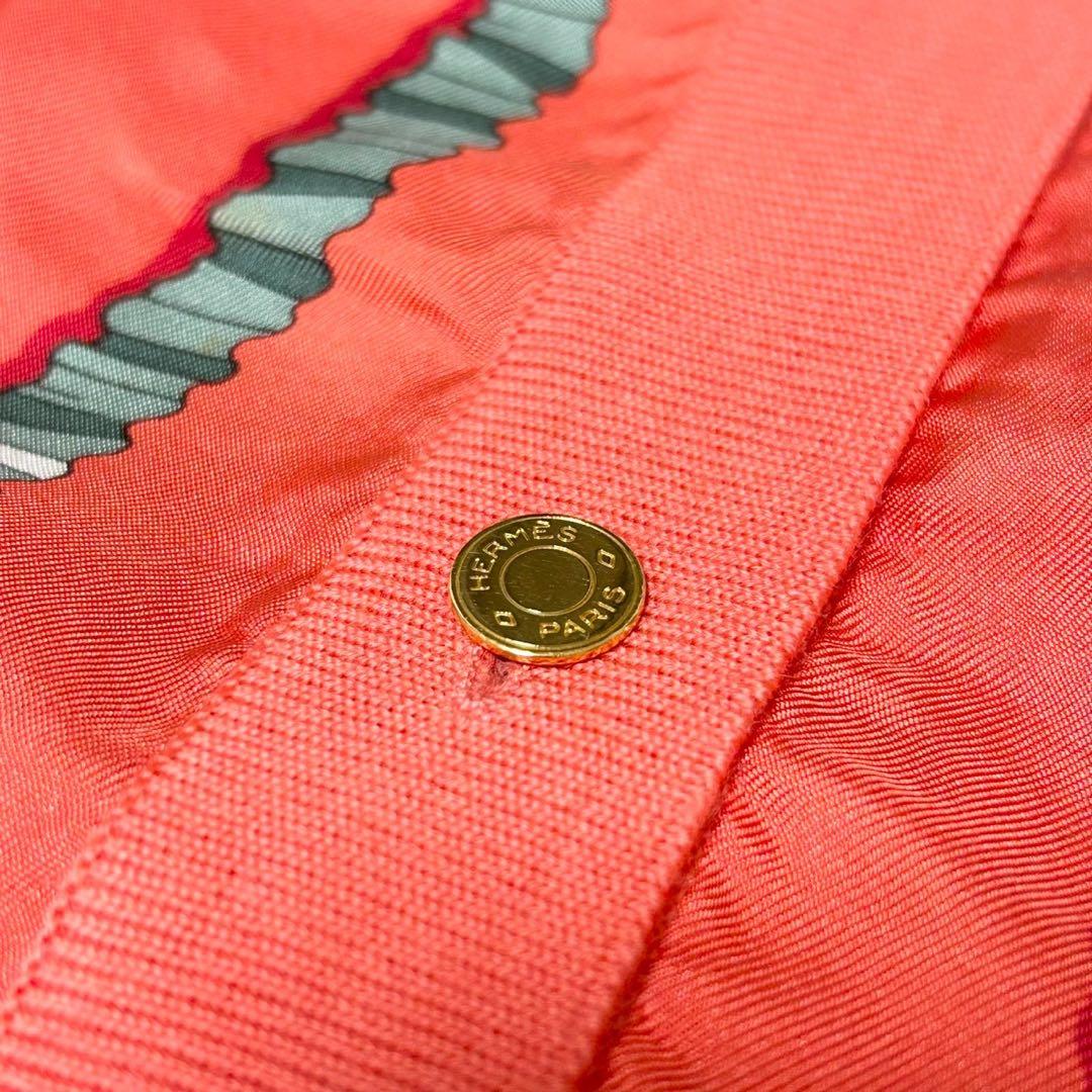 ★美品★エルメス　カーディガン　スカーフ柄　カレ　シルク　金ボタン　セリエボタン