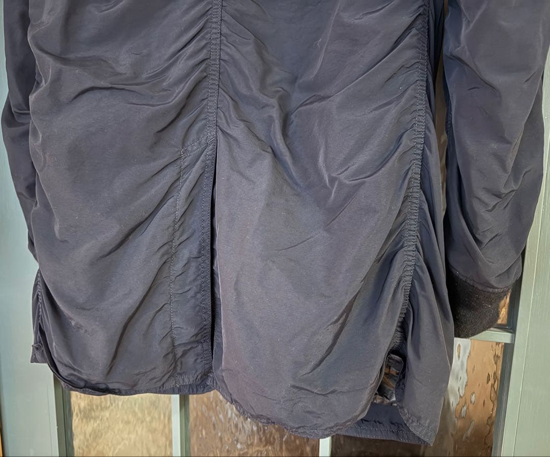 コムデギャルソンオム ネイビー 製品染ナイロンコート S 美品