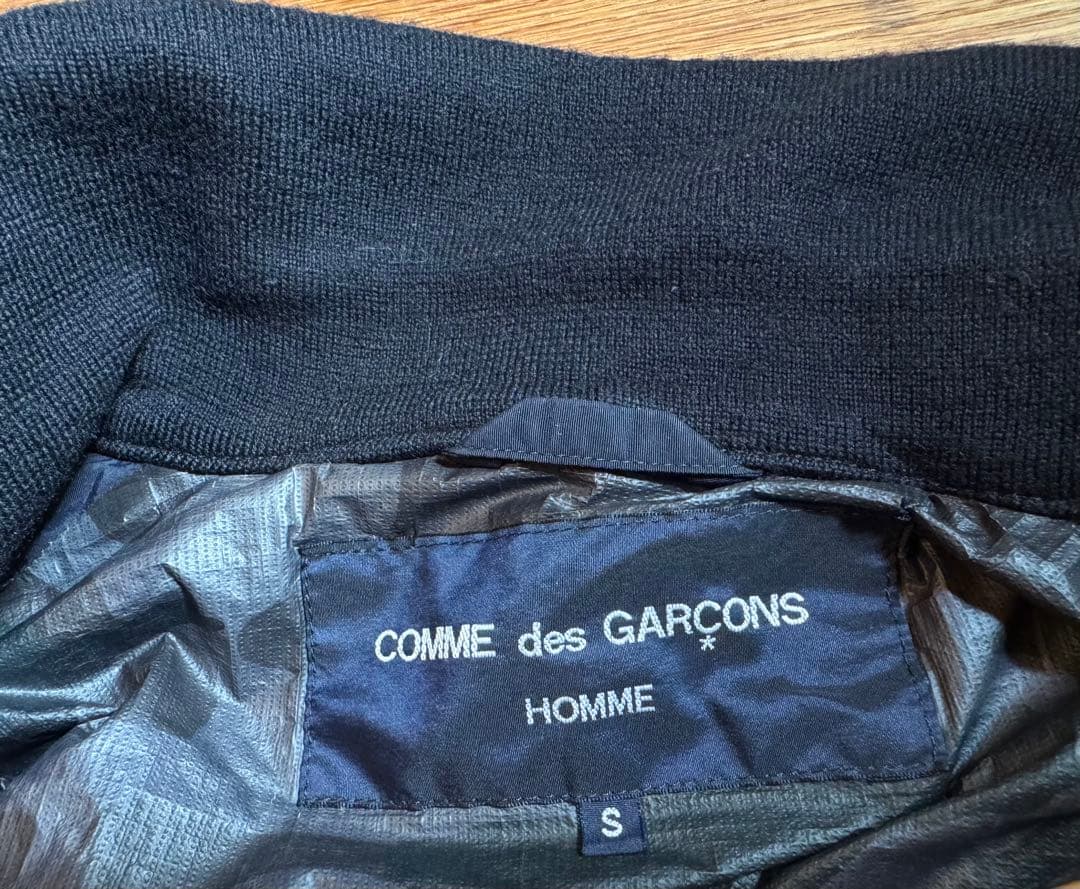 コムデギャルソンオム ネイビー 製品染ナイロンコート S 美品