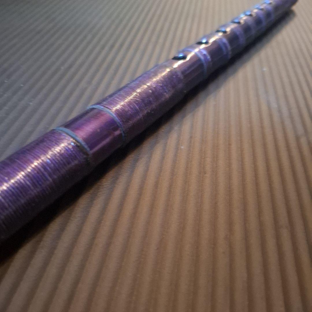 7月限定値下げ！篠笛　古典調　五本調子　７穴　 総巻き　パープルメタリック