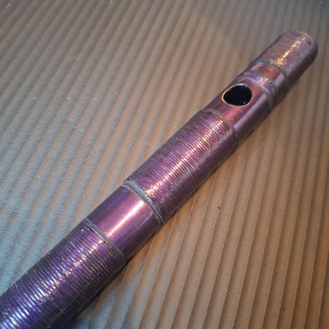 7月限定値下げ！篠笛　古典調　五本調子　７穴　 総巻き　パープルメタリック